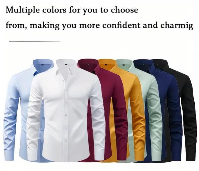 Men's Elegant Solid Long Sleeves Shirts (Pack of 4)